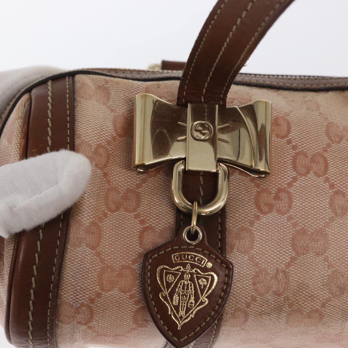 GUCCI GG Crystal Hand Bag Coated Canvas Pink Gold 181485 Auth ka2189