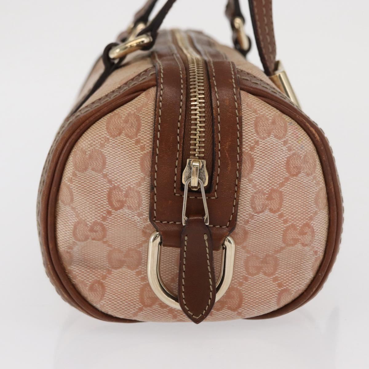 GUCCI GG Crystal Hand Bag Coated Canvas Pink Gold 181485 Auth ka2189