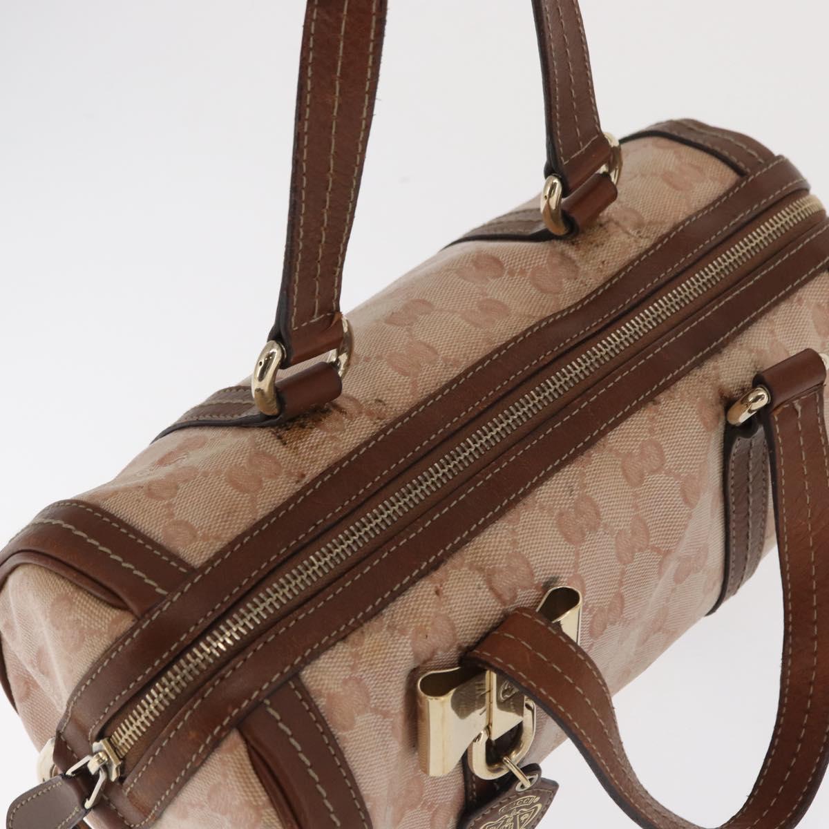 GUCCI GG Crystal Hand Bag Coated Canvas Pink Gold 181485 Auth ka2189