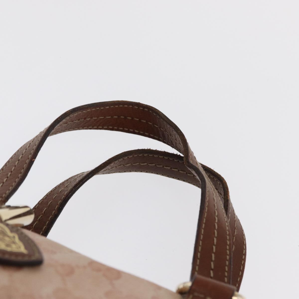GUCCI GG Crystal Hand Bag Coated Canvas Pink Gold 181485 Auth ka2189