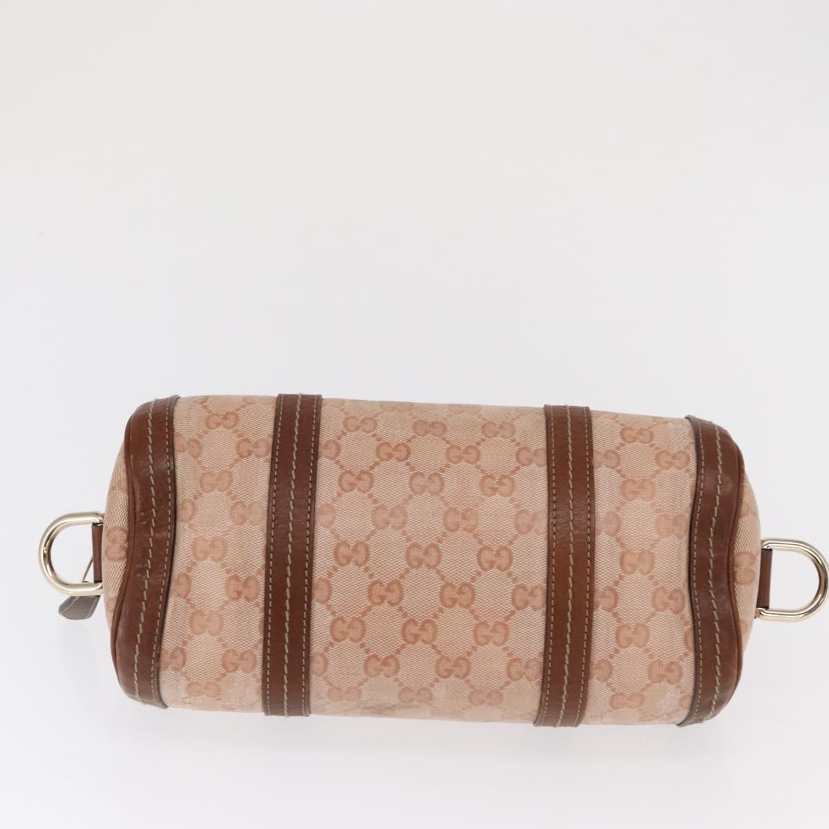 GUCCI GG Crystal Hand Bag Coated Canvas Pink Gold 181485 Auth ka2189