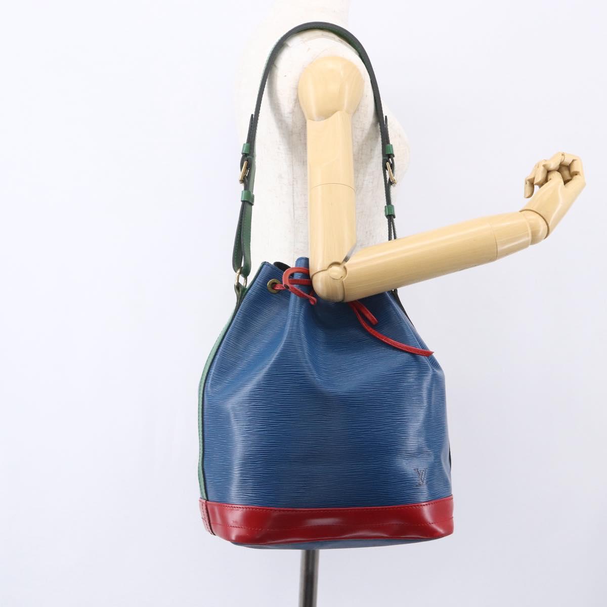 LOUIS VUITTON Epi Tricolor Noe Shoulder Bag Blue Red Green M44082 LV Auth ka219