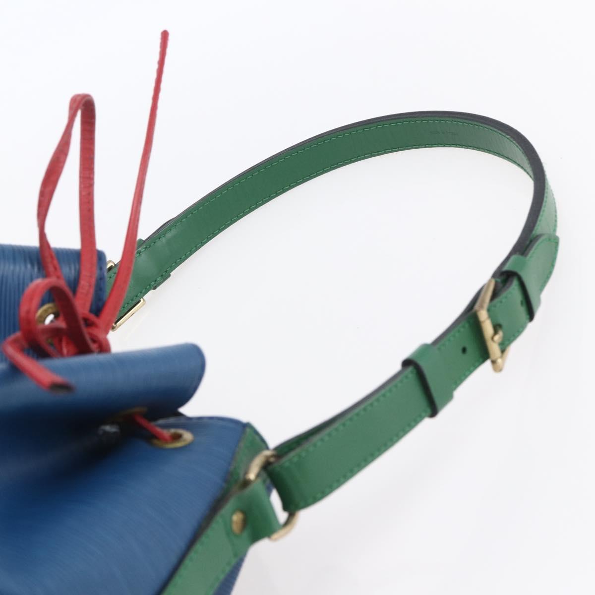 LOUIS VUITTON Epi Tricolor Noe Shoulder Bag Blue Red Green M44082 LV Auth ka219