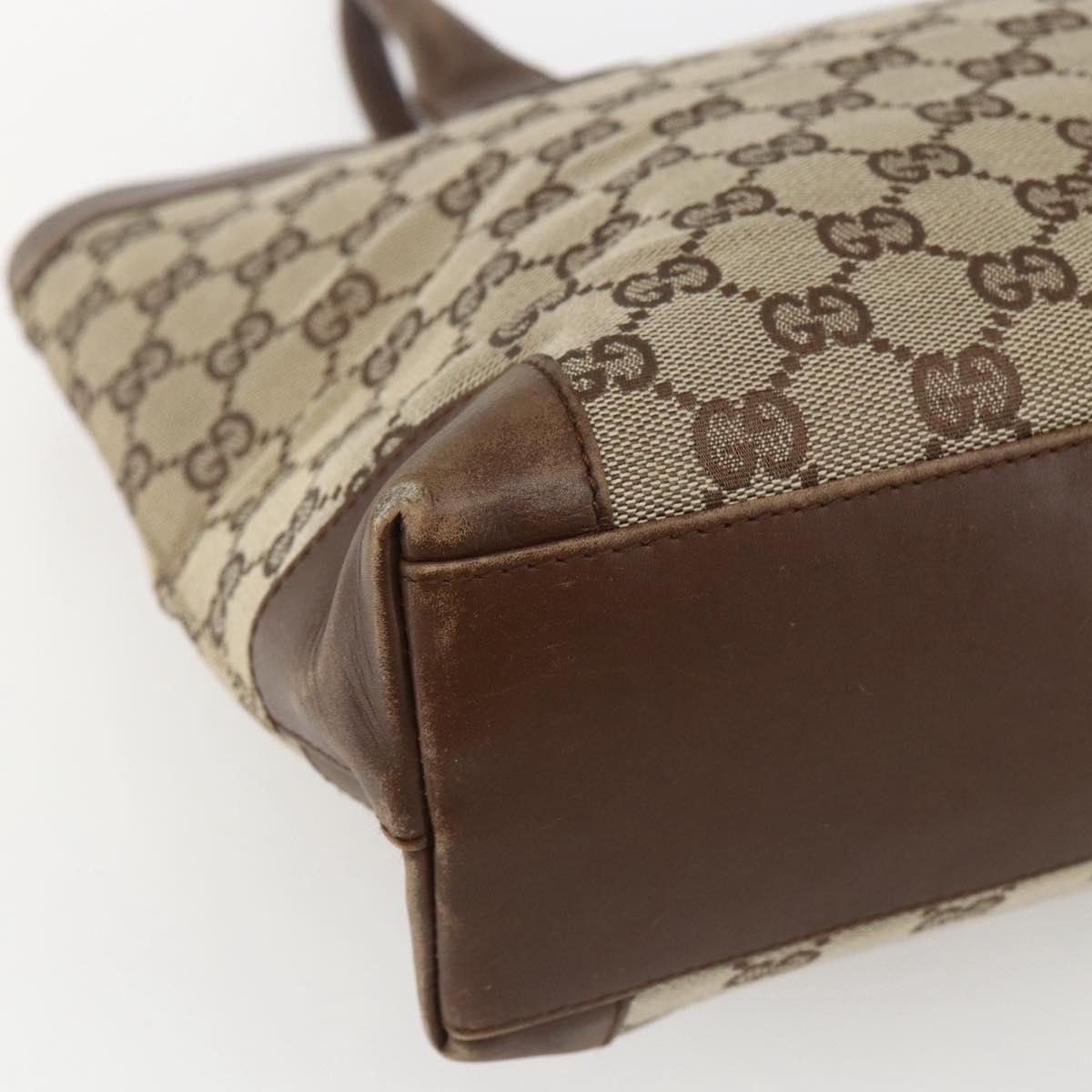 GUCCI GG Canvas Tote Bag Beige 002 1119 Auth ka2196