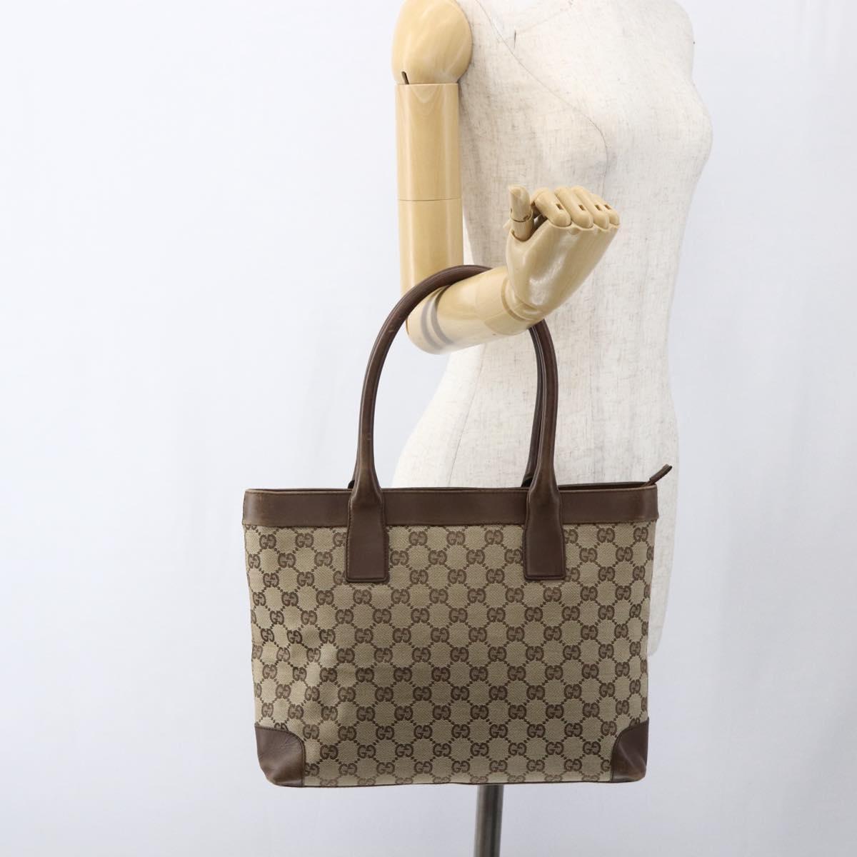 GUCCI GG Canvas Tote Bag Beige 002 1119 Auth ka2196