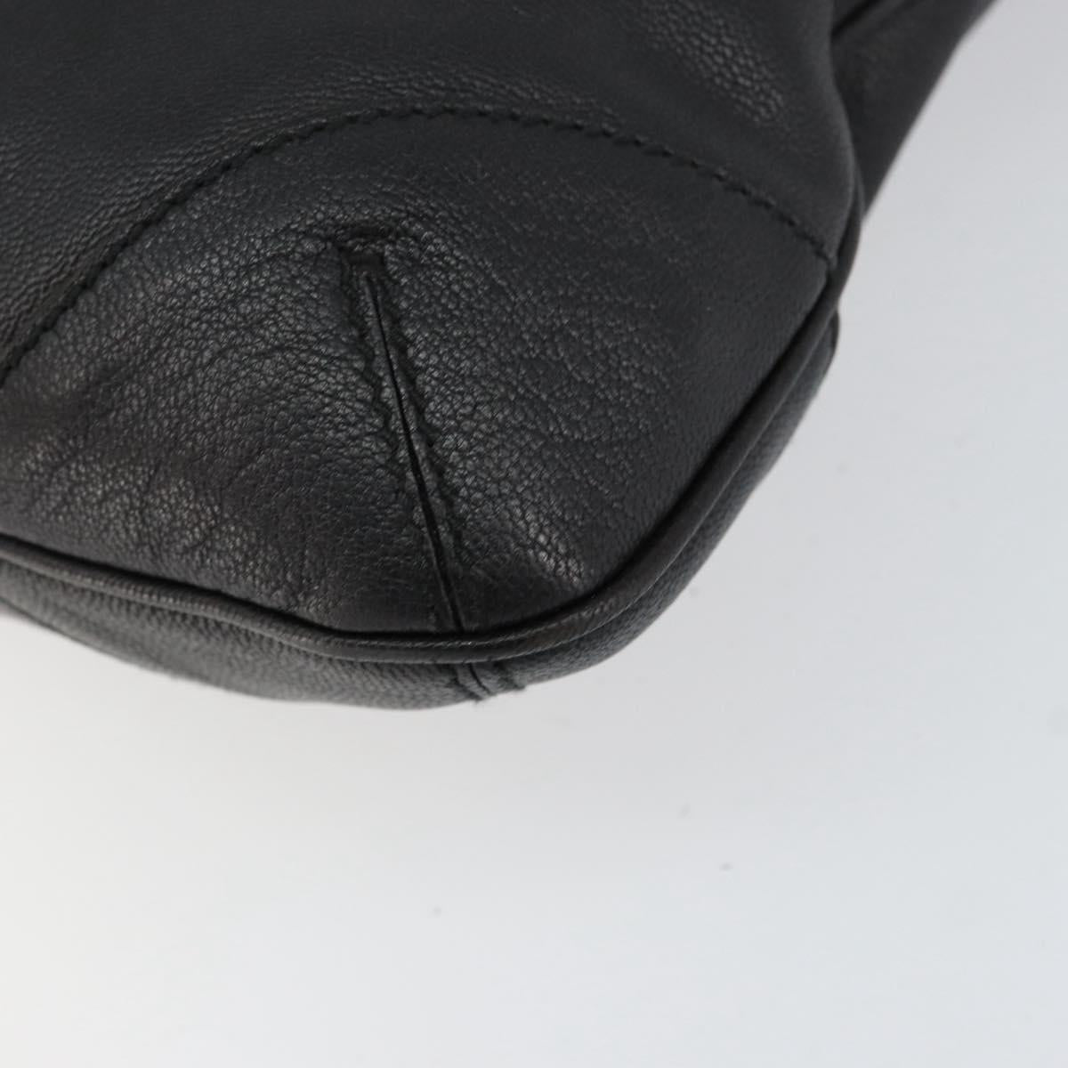 GUCCI Shoulder Bag Leather Black Gold 154392 Auth ka220