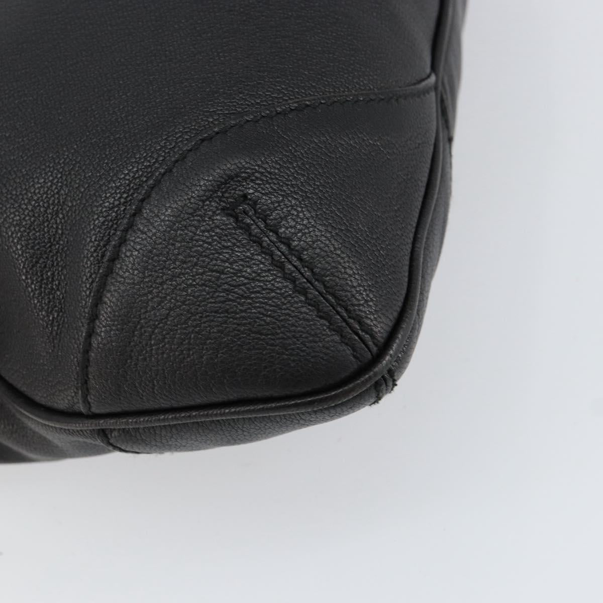 GUCCI Shoulder Bag Leather Black Gold 154392 Auth ka220