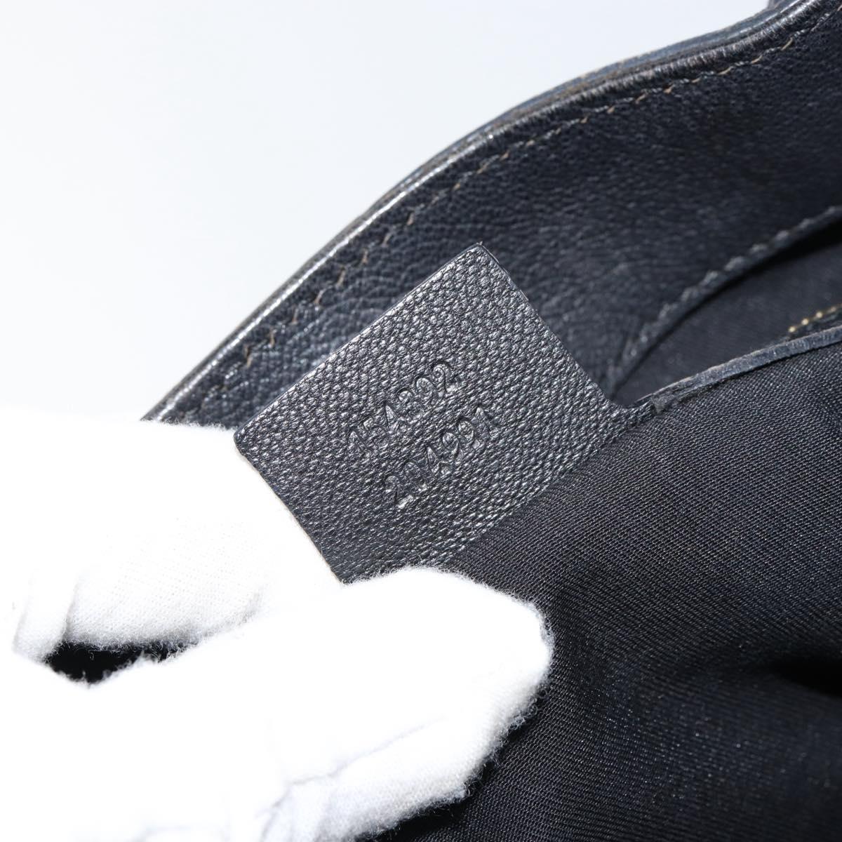 GUCCI Shoulder Bag Leather Black Gold 154392 Auth ka220