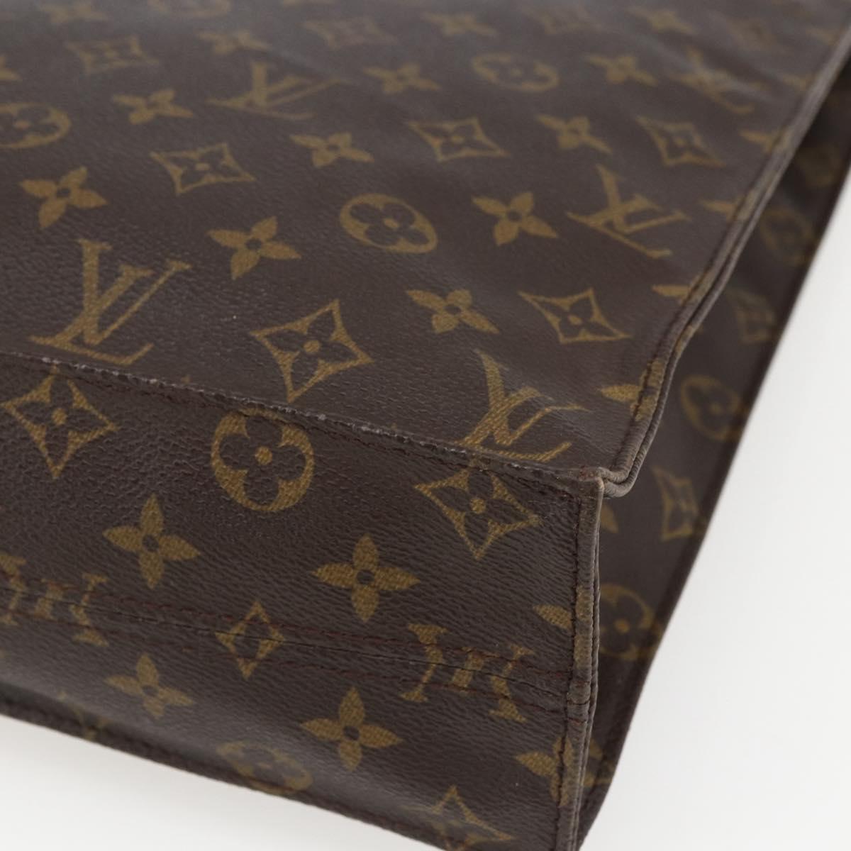 LOUIS VUITTON Monogram Sac Plat Hand Bag M51140 LV Auth ka2202