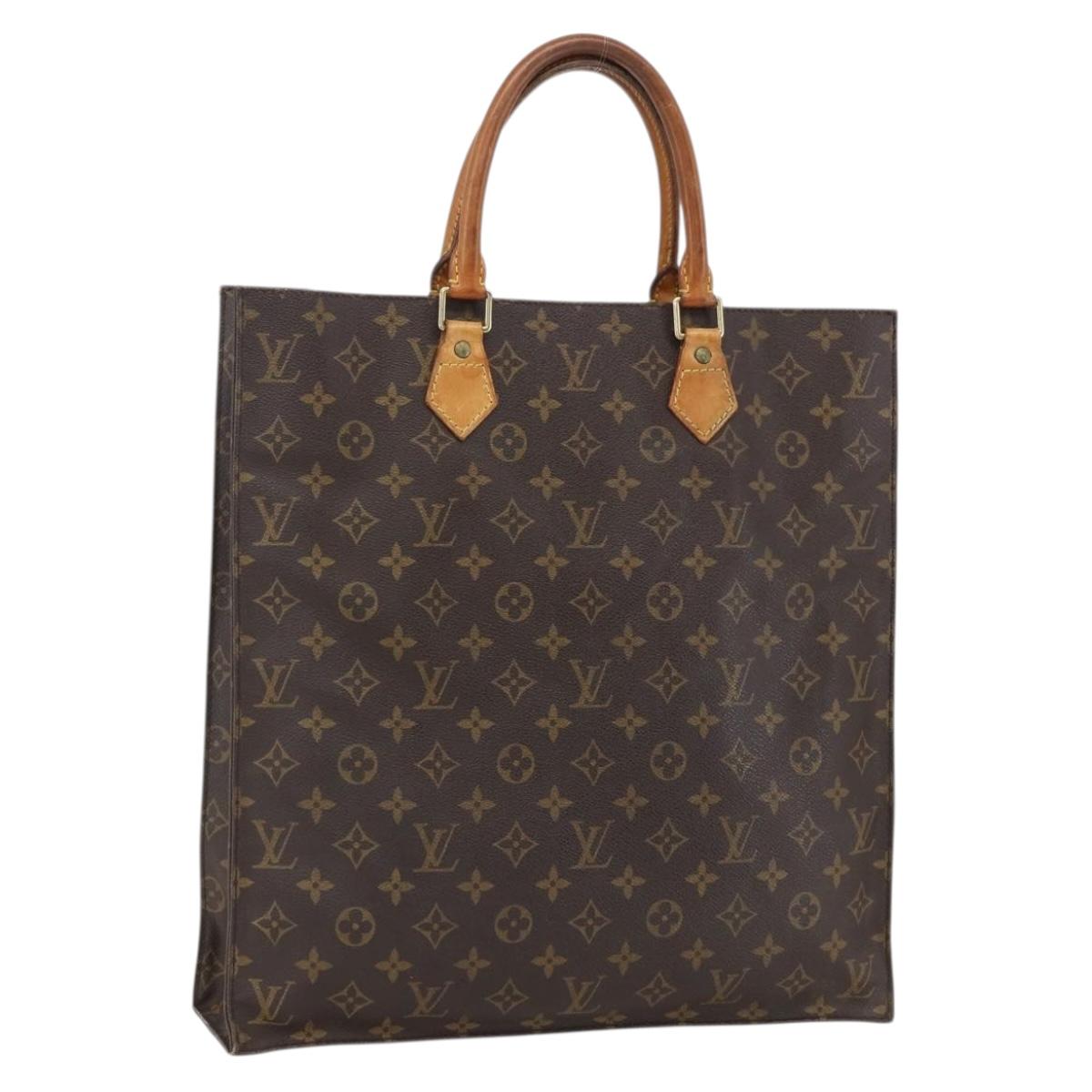 LOUIS VUITTON Monogram Sac Plat Hand Bag M51140 LV Auth ka2202