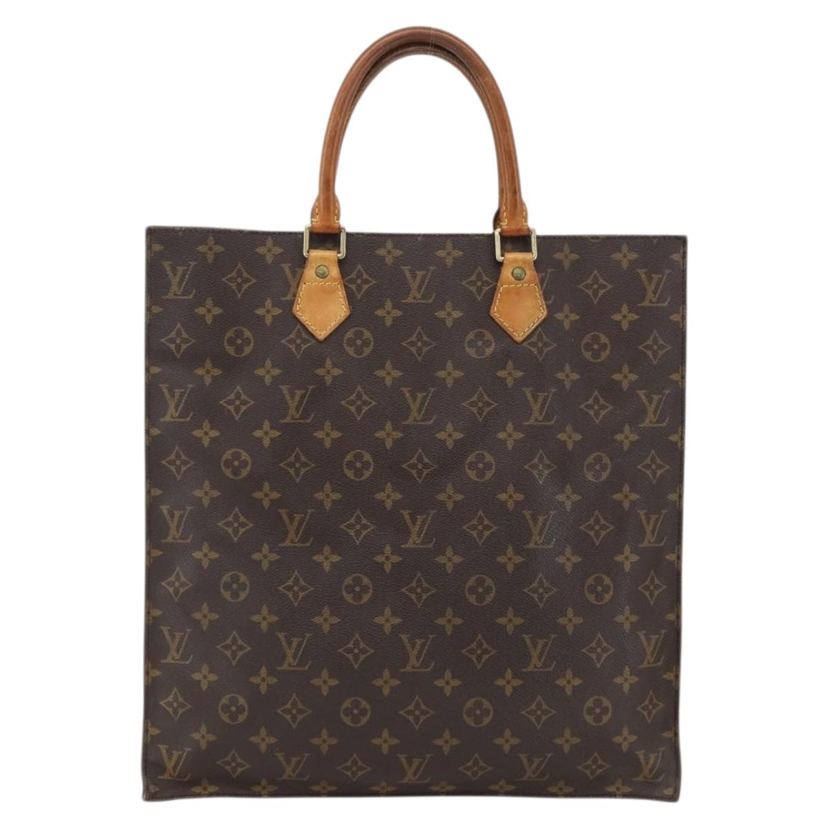 LOUIS VUITTON Monogram Sac Plat Hand Bag M51140 LV Auth ka2202