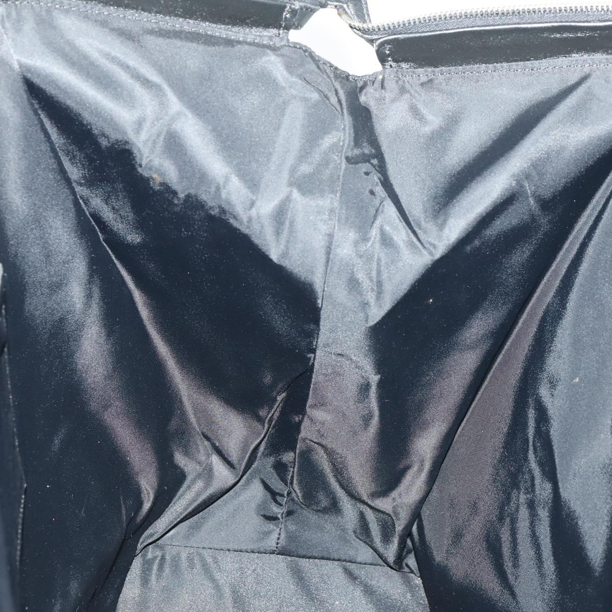 Christian Dior Trotter Canvas Boston Bag Black Silver Auth ka2203V