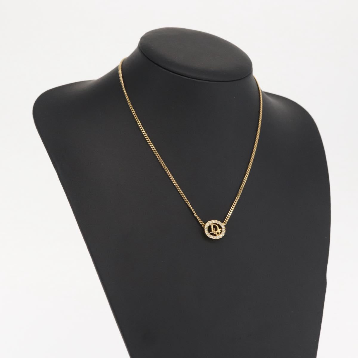 Christian Dior Necklace metal Gold Tone Auth ka2208