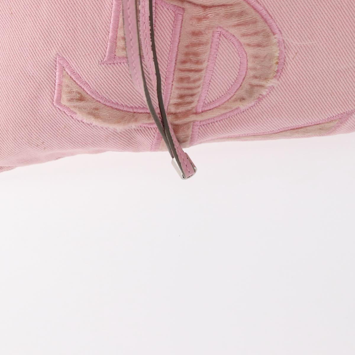 SAINT LAURENT Tote Bag Canvas Pink Silver 123435 Auth ka221