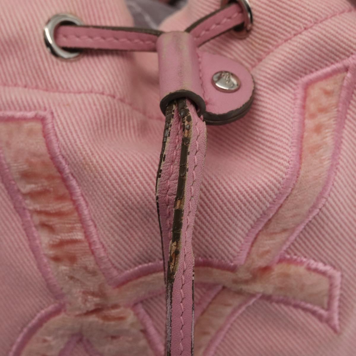 SAINT LAURENT Tote Bag Canvas Pink Silver 123435 Auth ka221