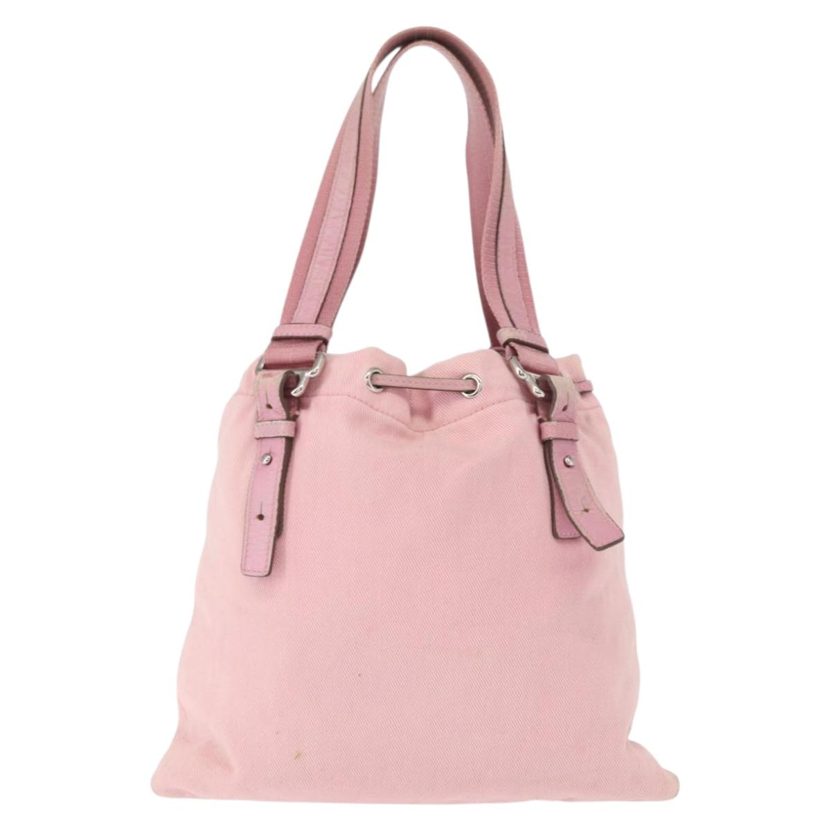 SAINT LAURENT Tote Bag Canvas Pink Silver 123435 Auth ka221