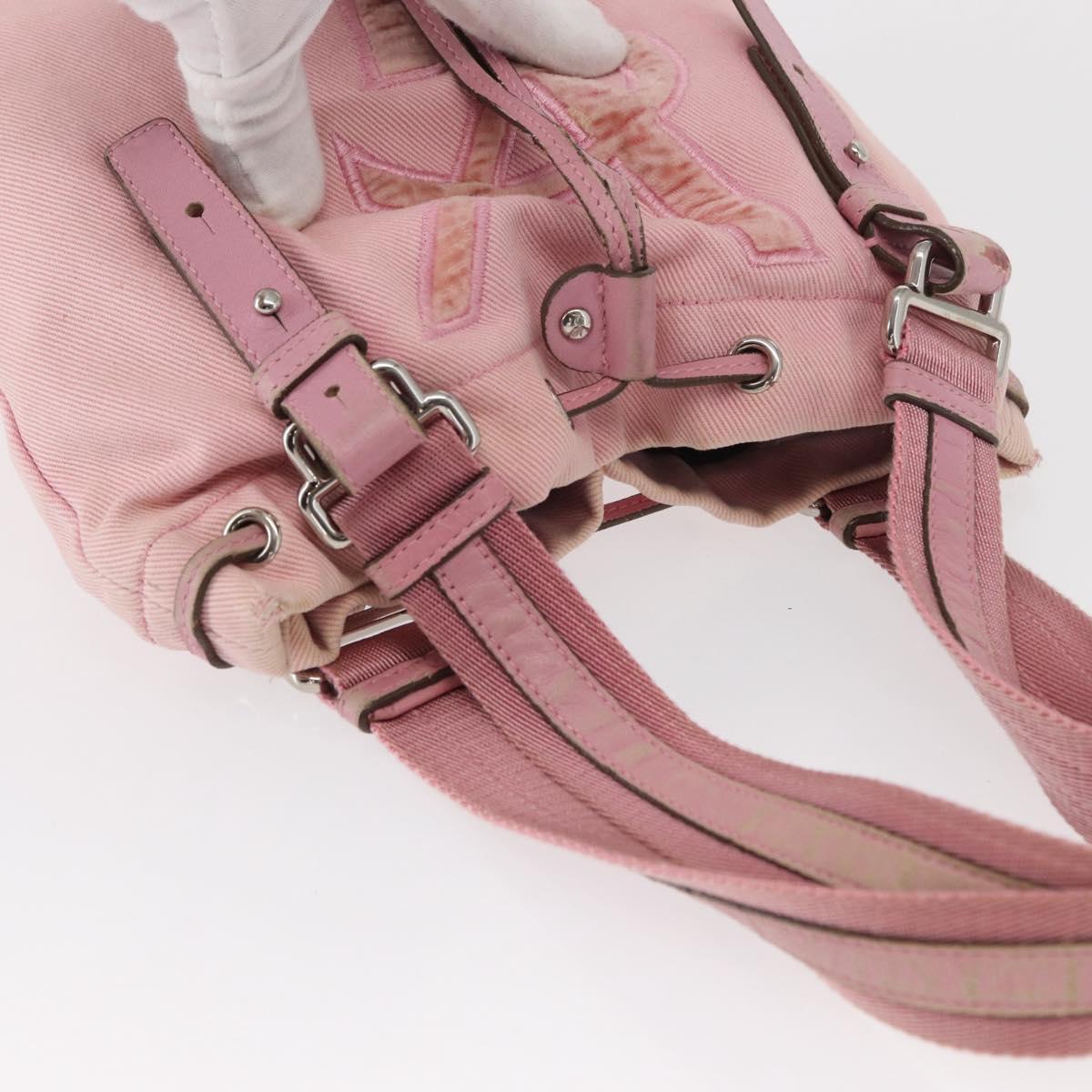 SAINT LAURENT Tote Bag Canvas Pink Silver 123435 Auth ka221