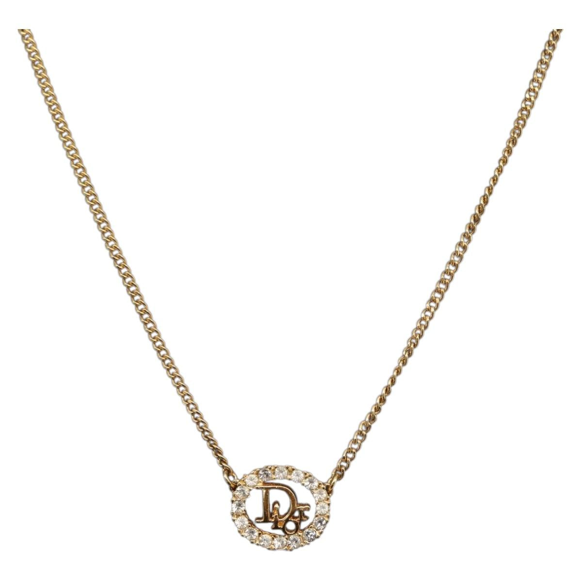 Christian Dior Necklace metal Gold Tone Auth ka2214