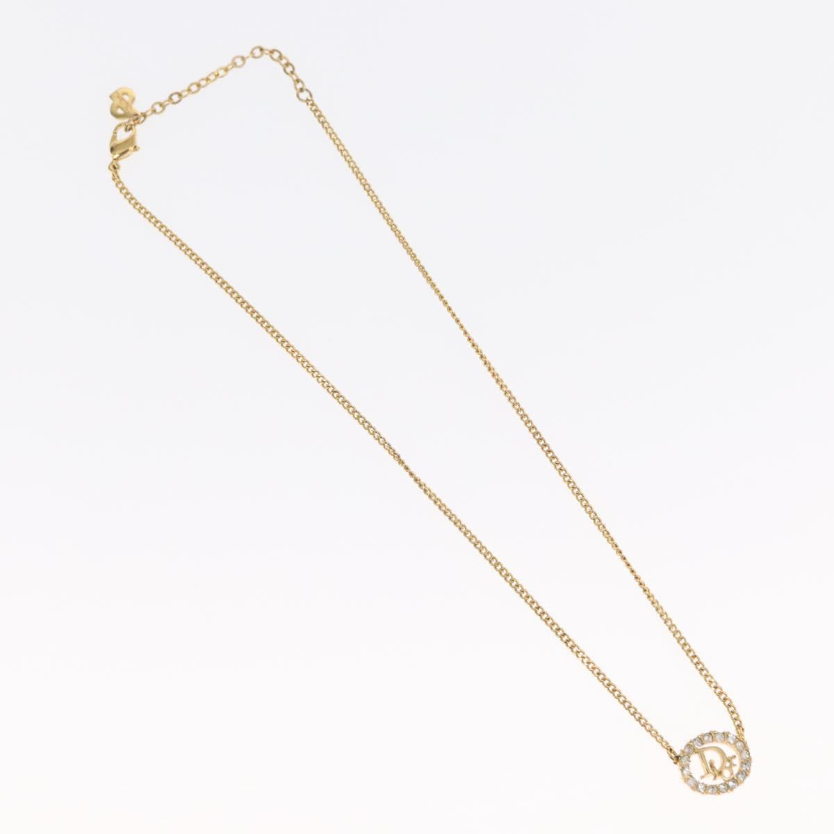 Christian Dior Necklace metal Gold Tone Auth ka2214
