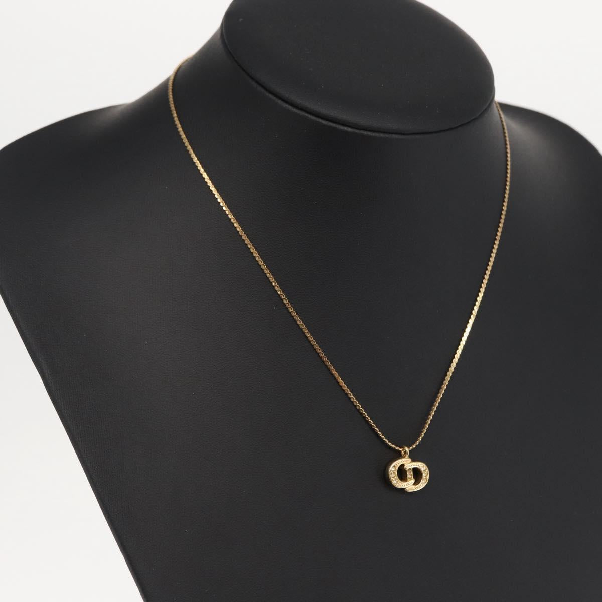 Christian Dior Necklace metal Gold Tone Auth ka2221