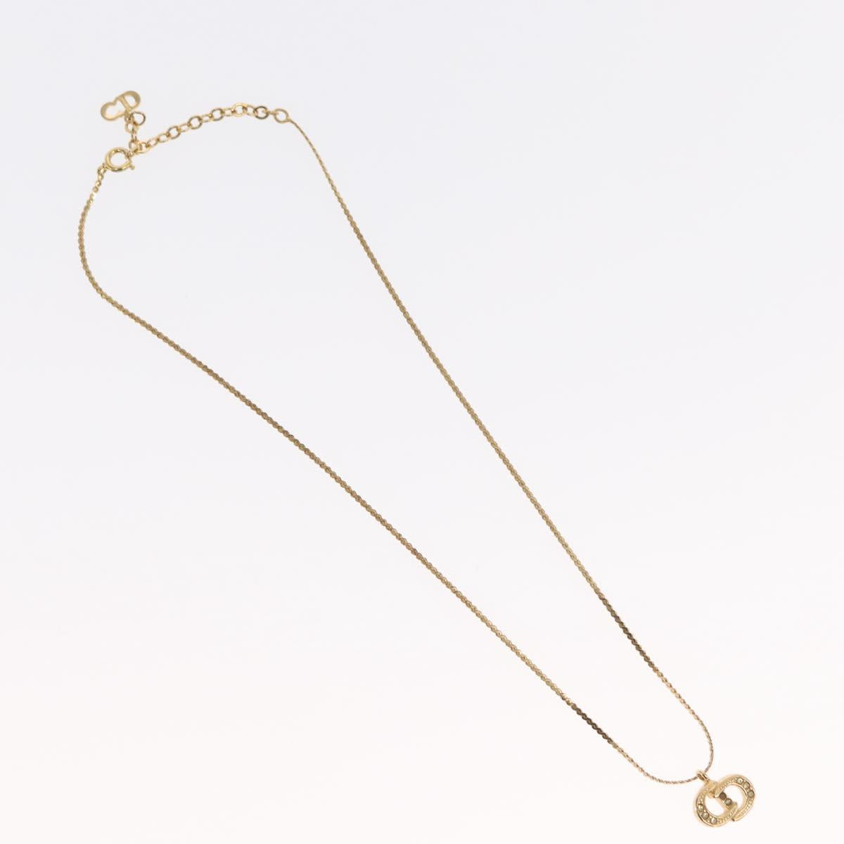 Christian Dior Necklace metal Gold Tone Auth ka2221