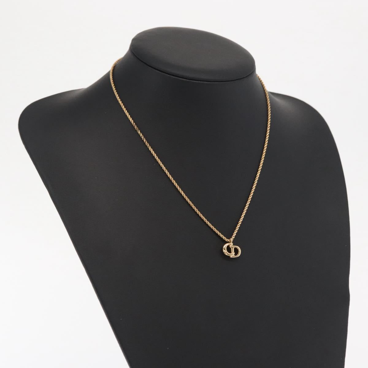 Christian Dior Necklace metal Gold Tone Auth ka2224