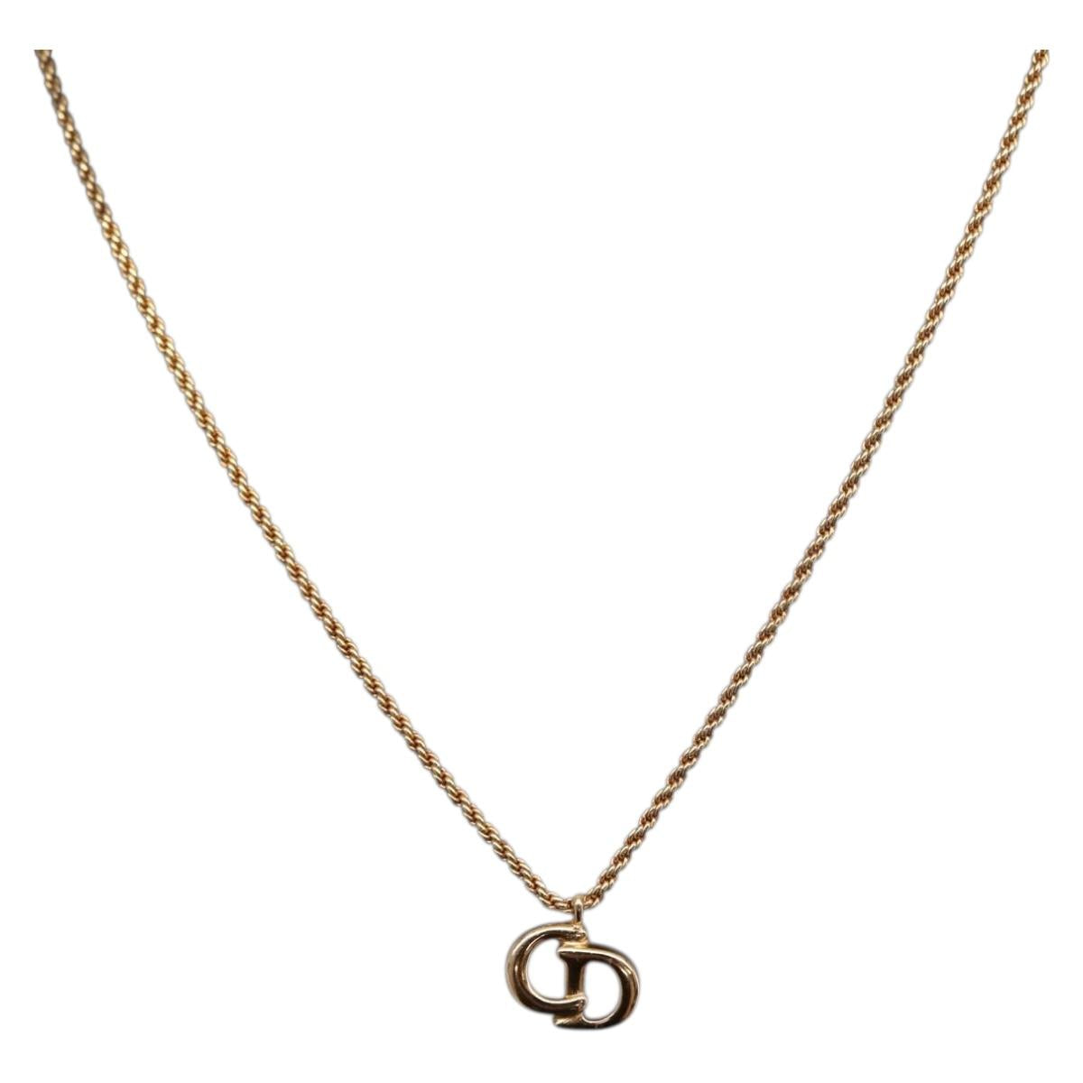 Christian Dior Necklace metal Gold Tone Auth ka2224