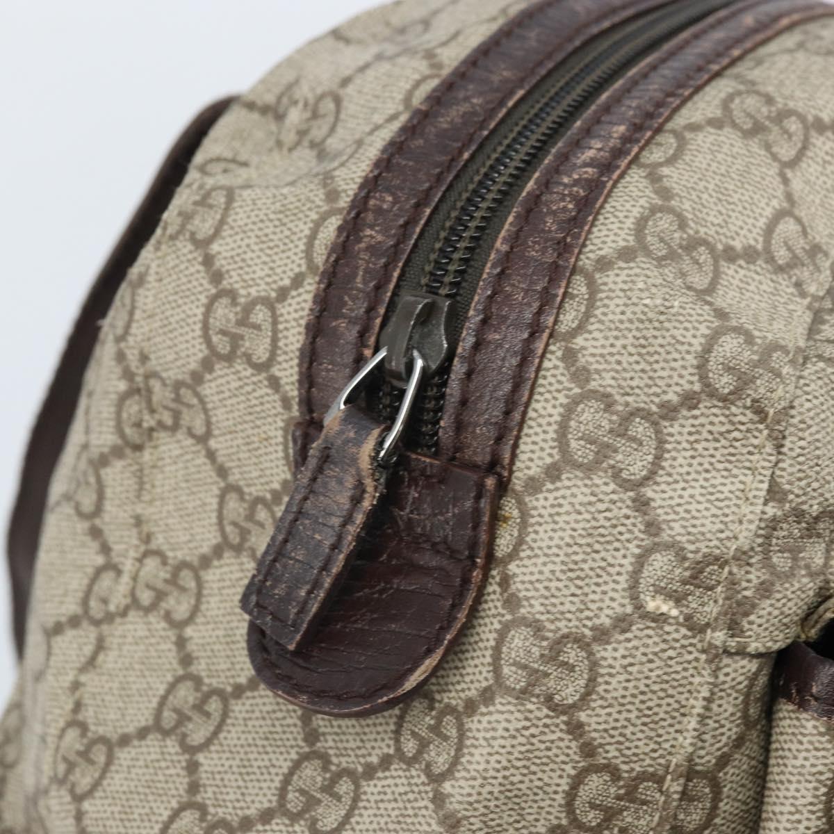 GUCCI GG Supreme Hand Bag PVC Beige Silver 140959 Auth ka2238