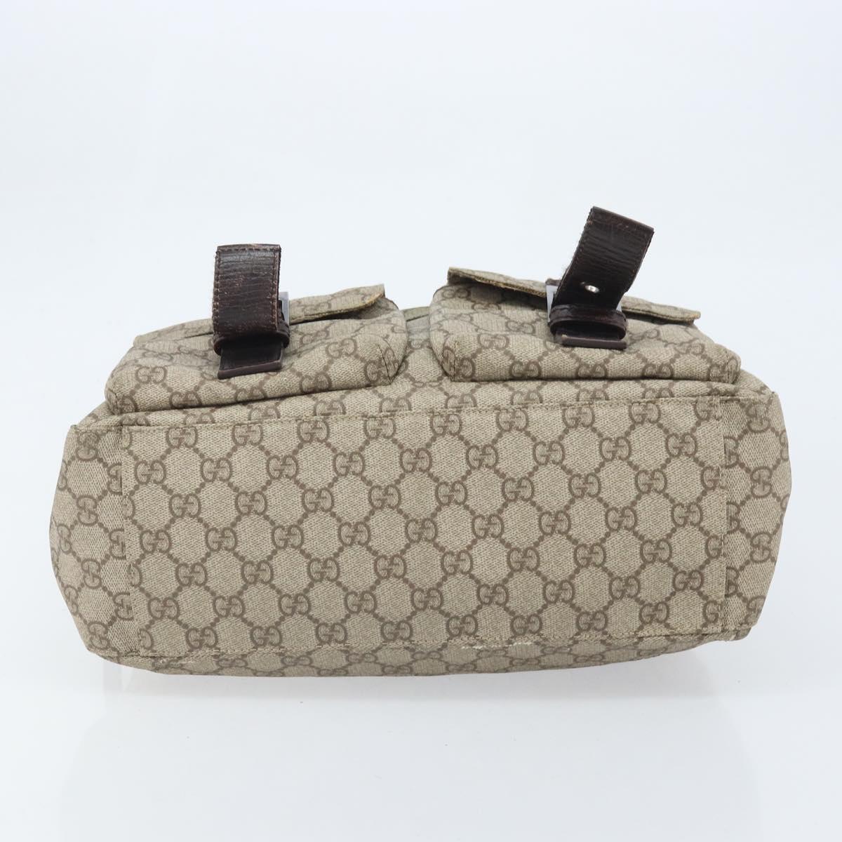 GUCCI GG Supreme Hand Bag PVC Beige Silver 140959 Auth ka2238