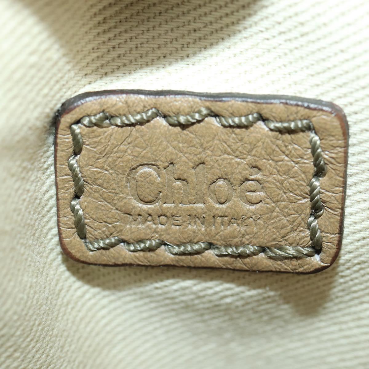 Chloe Paddington Hand Bag Leather Beige Gold Silver Auth ka2248SAV