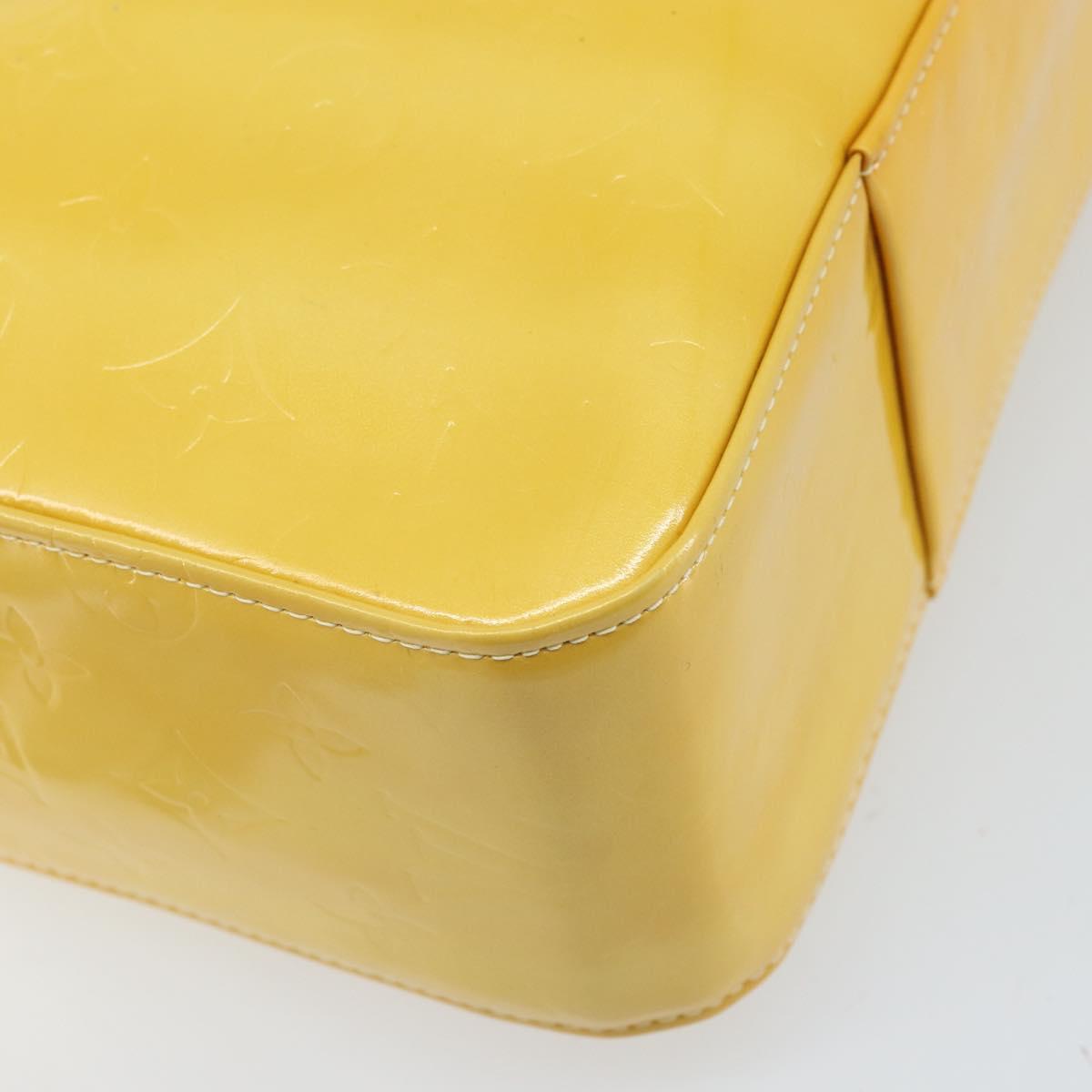 LOUIS VUITTON Monogram Vernis Columbus Tote Bag Lime Yellow M91047 Auth ka2253