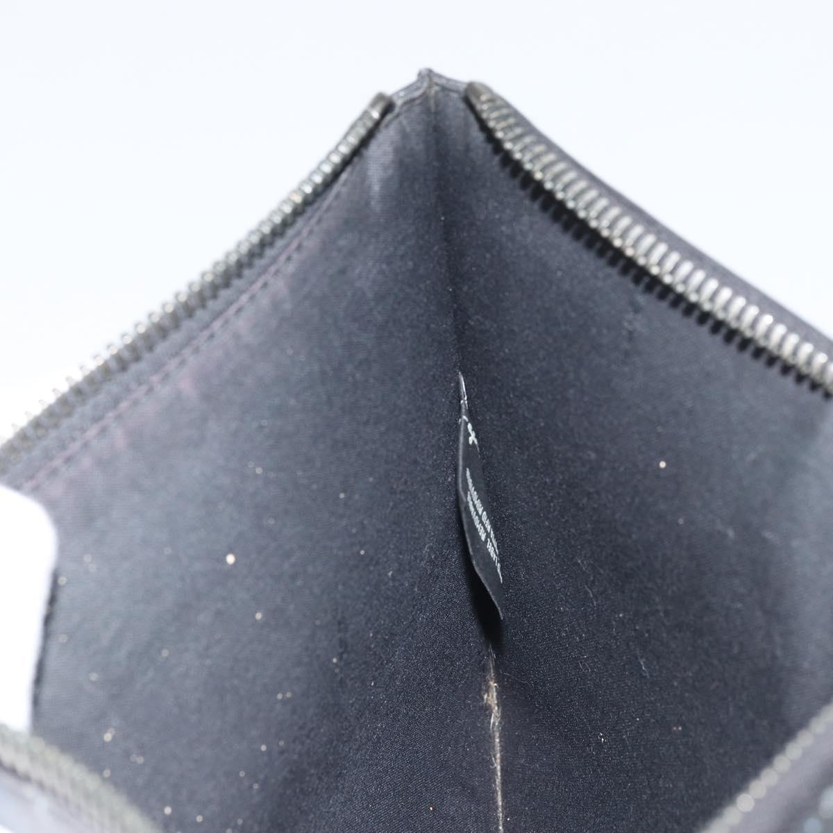 FENDI Clutch Bag Leather Black Auth ka2288