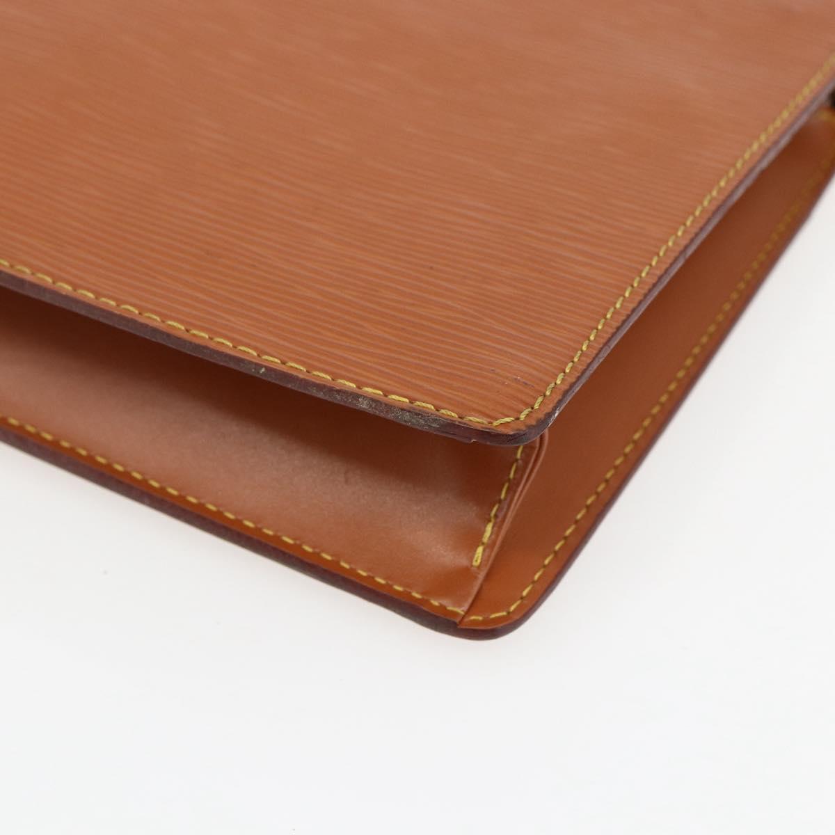 LOUIS VUITTON Epi Pochette Homme Bag Brown Zipangu Gold M52528 LV Auth ka2290