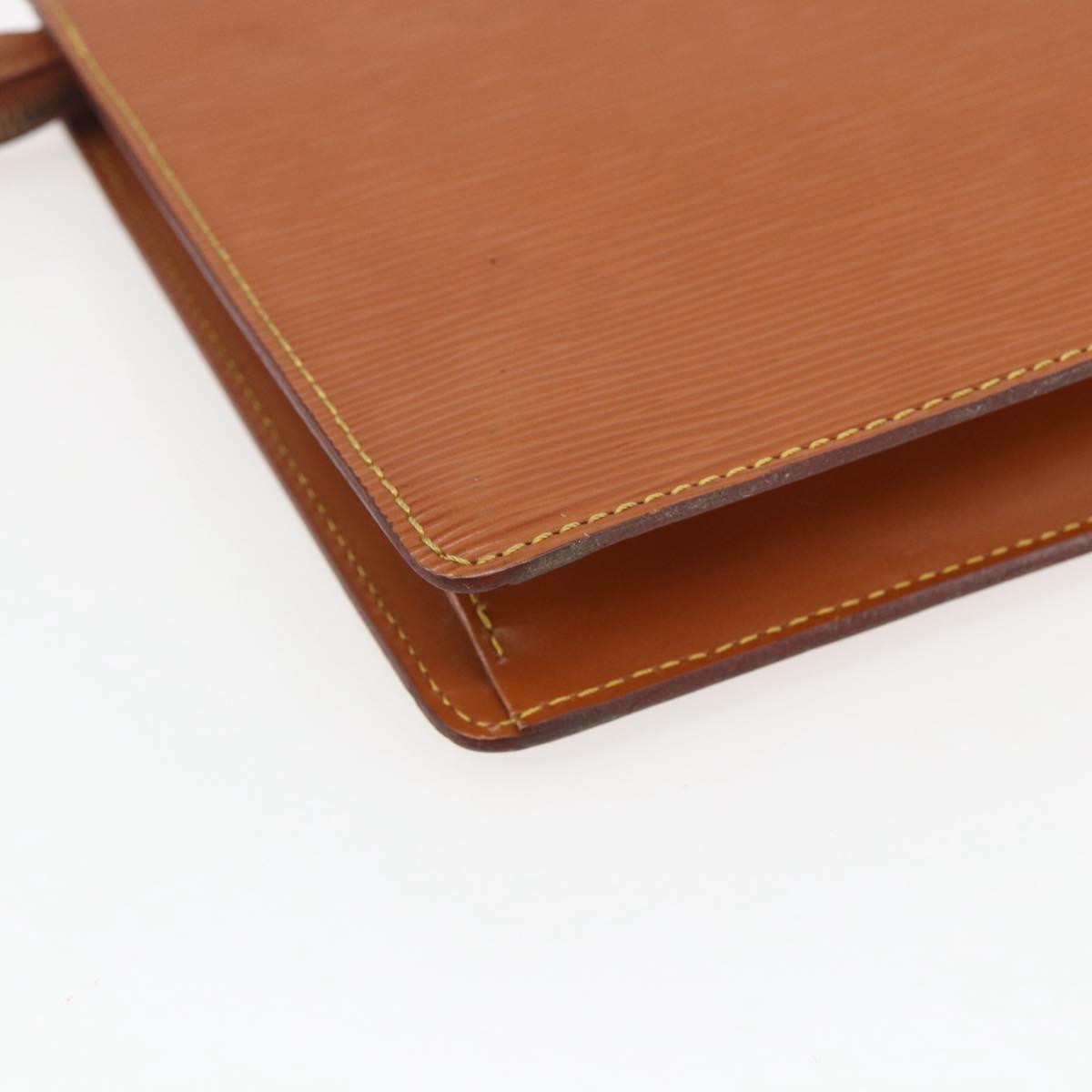 LOUIS VUITTON Epi Pochette Homme Bag Brown Zipangu Gold M52528 LV Auth ka2290