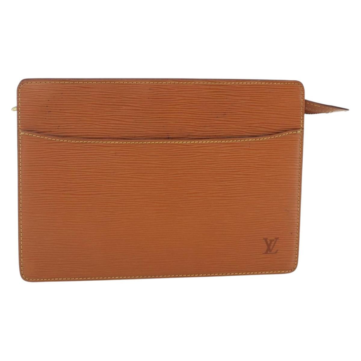 LOUIS VUITTON Epi Pochette Homme Bag Brown Zipangu Gold M52528 LV Auth ka2290