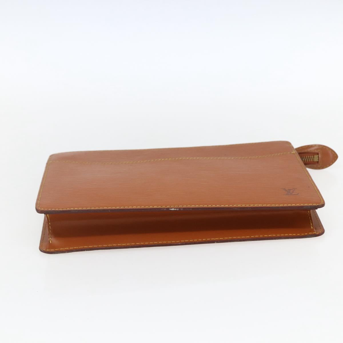 LOUIS VUITTON Epi Pochette Homme Bag Brown Zipangu Gold M52528 LV Auth ka2290