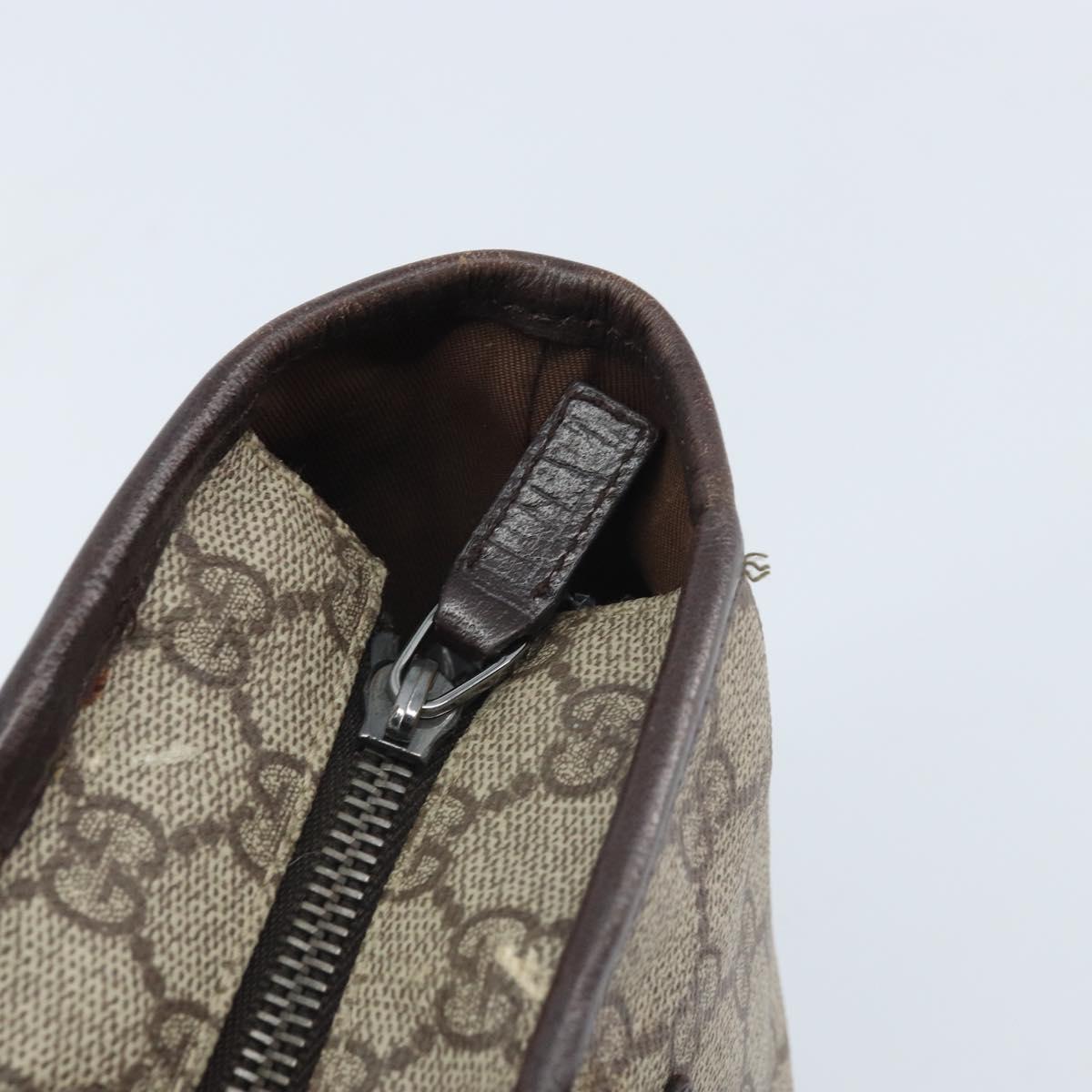 GUCCI GG Supreme Tote Bag PVC Beige Silver 181086 Auth ka2296
