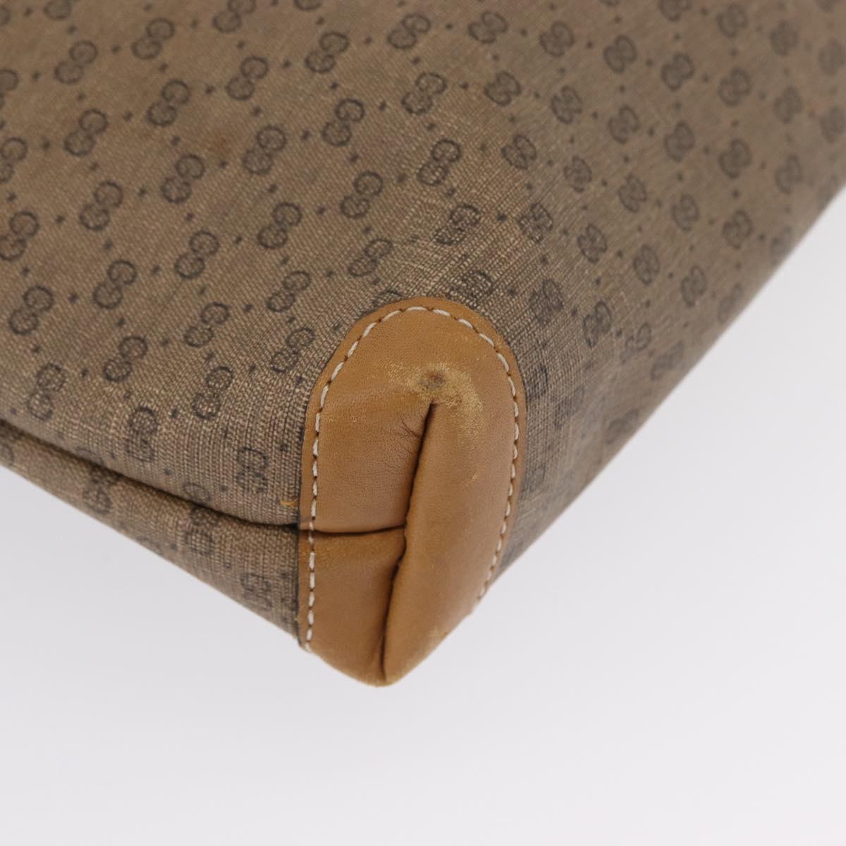 GUCCI Micro GG Supreme Web Sherry Line Tote Bag PVC Beige Gold Red Auth ka2297