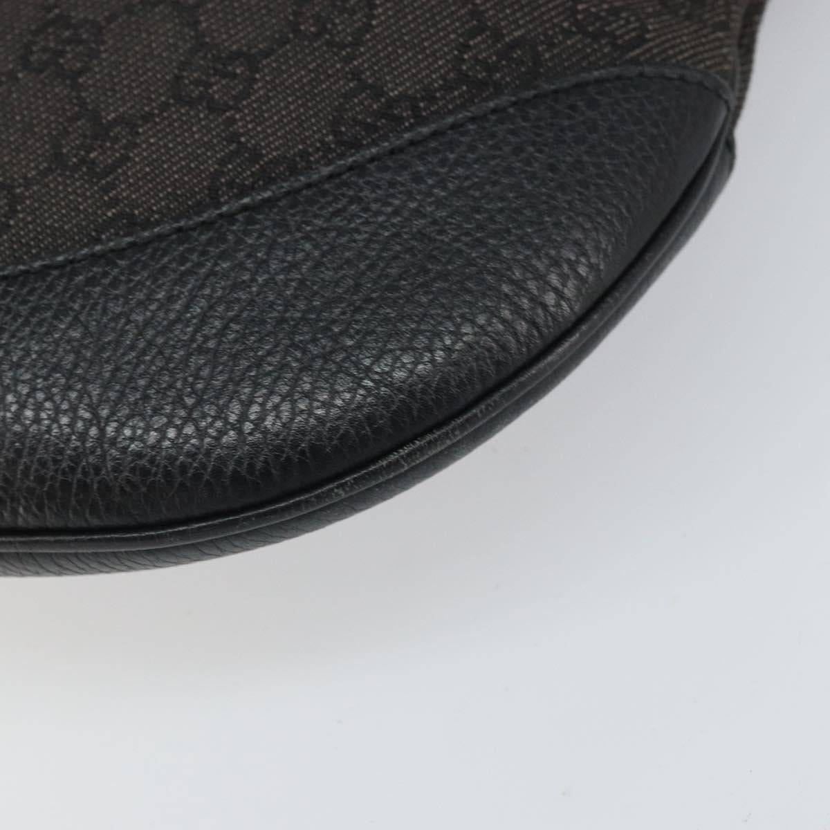 GUCCI GG Canvas Shoulder Bag Black Silver 272380 Auth ka2298A