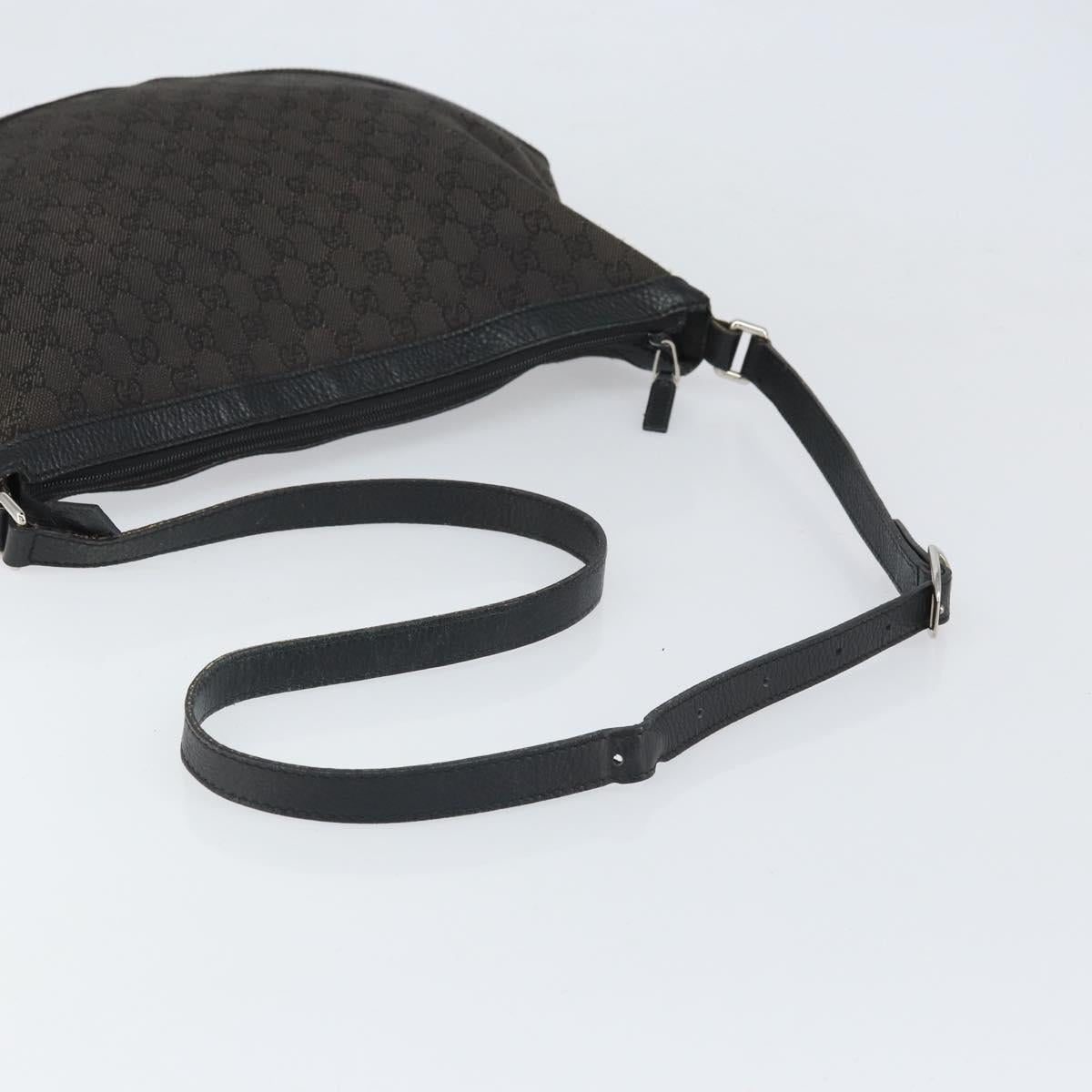 GUCCI GG Canvas Shoulder Bag Black Silver 272380 Auth ka2298A