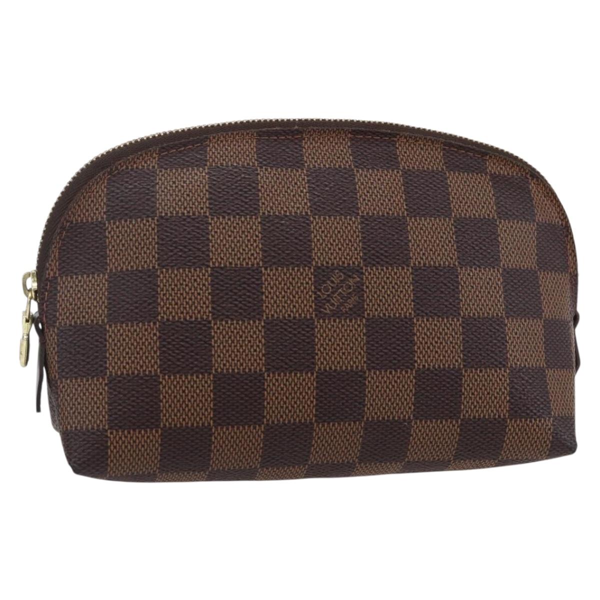LOUIS VUITTON Damier Ebene Pochette Cosmetic PM Pouch N47516 LV Auth ka231