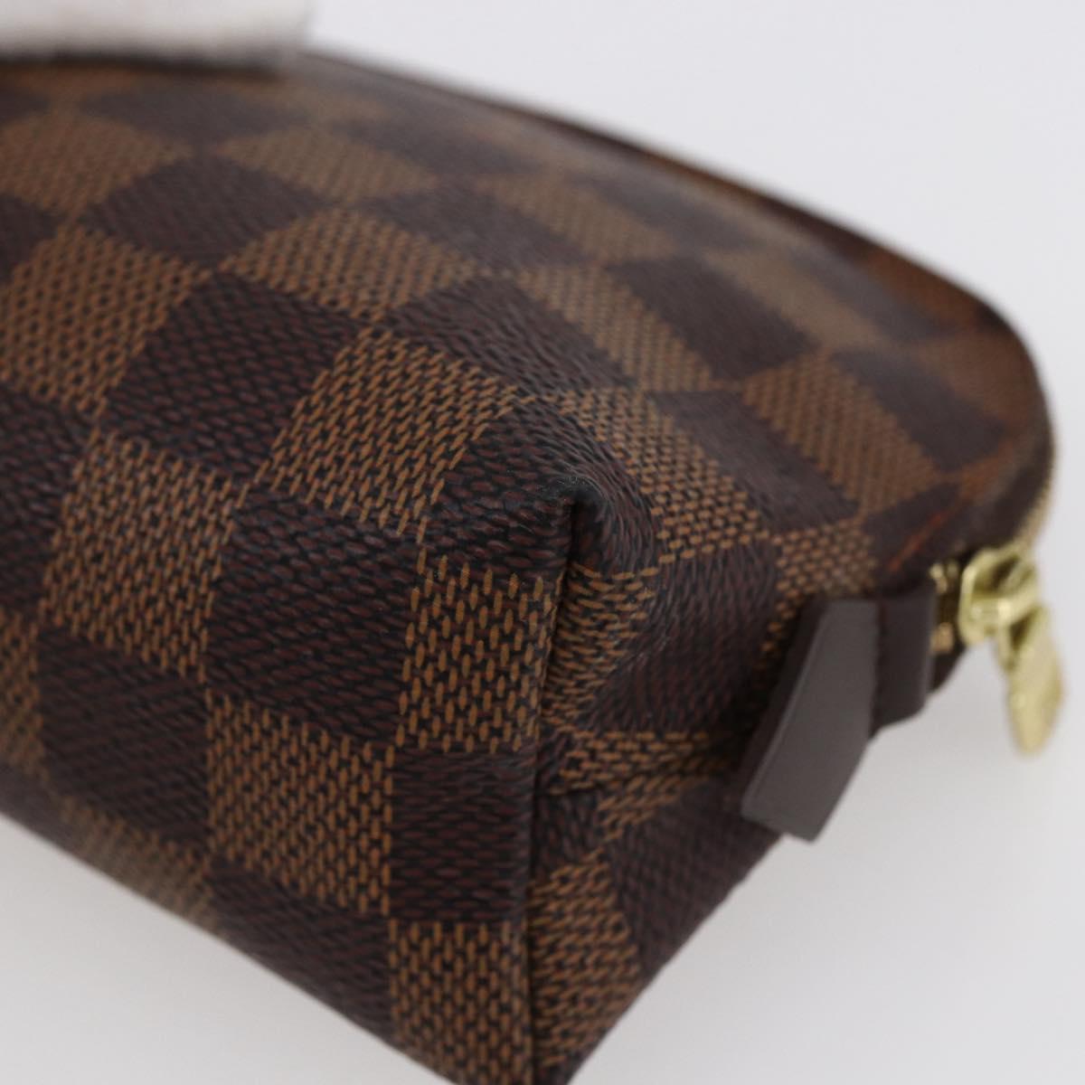 LOUIS VUITTON Damier Ebene Pochette Cosmetic PM Pouch N47516 LV Auth ka231