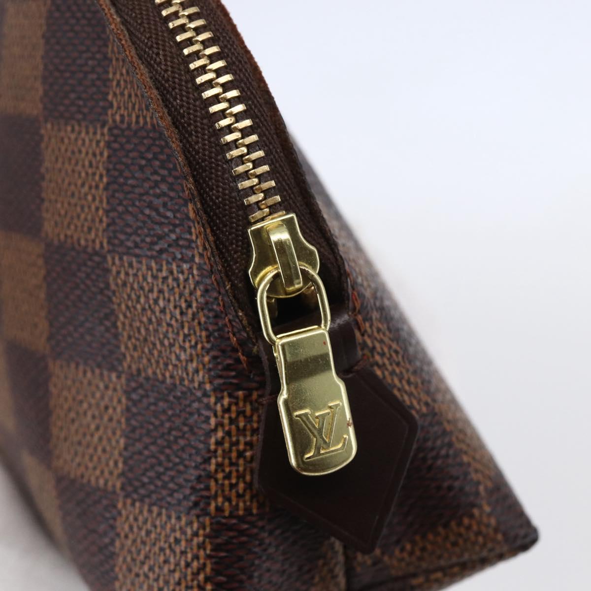 LOUIS VUITTON Damier Ebene Pochette Cosmetic PM Pouch N47516 LV Auth ka231