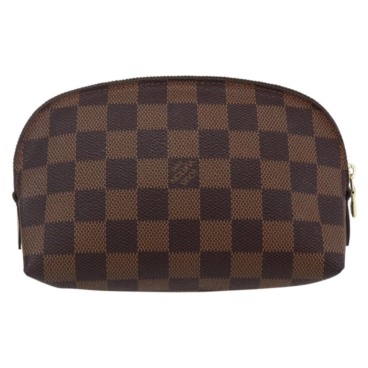 LOUIS VUITTON Damier Ebene Pochette Cosmetic PM Pouch N47516 LV Auth ka231