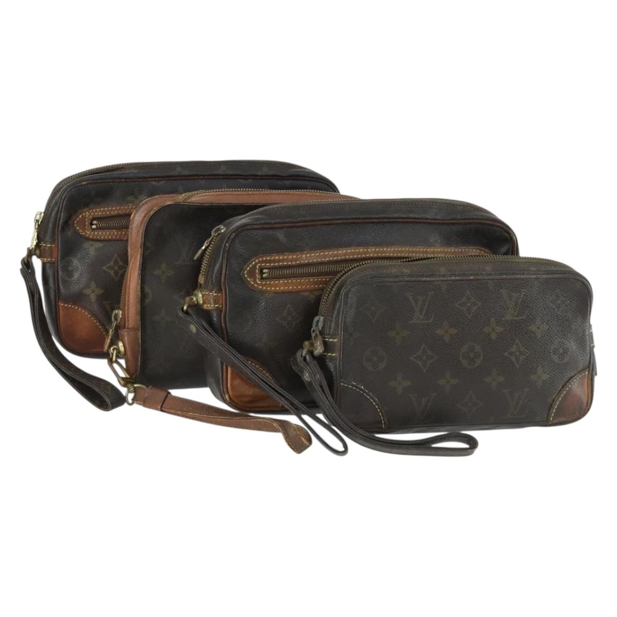 LOUIS VUITTON Monogram Clutch Bag 4 Set LV Auth ka2311
