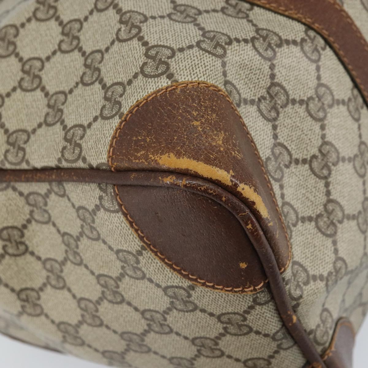 GUCCI GG Supreme Hand Bag PVC Beige Gold Auth ka2314