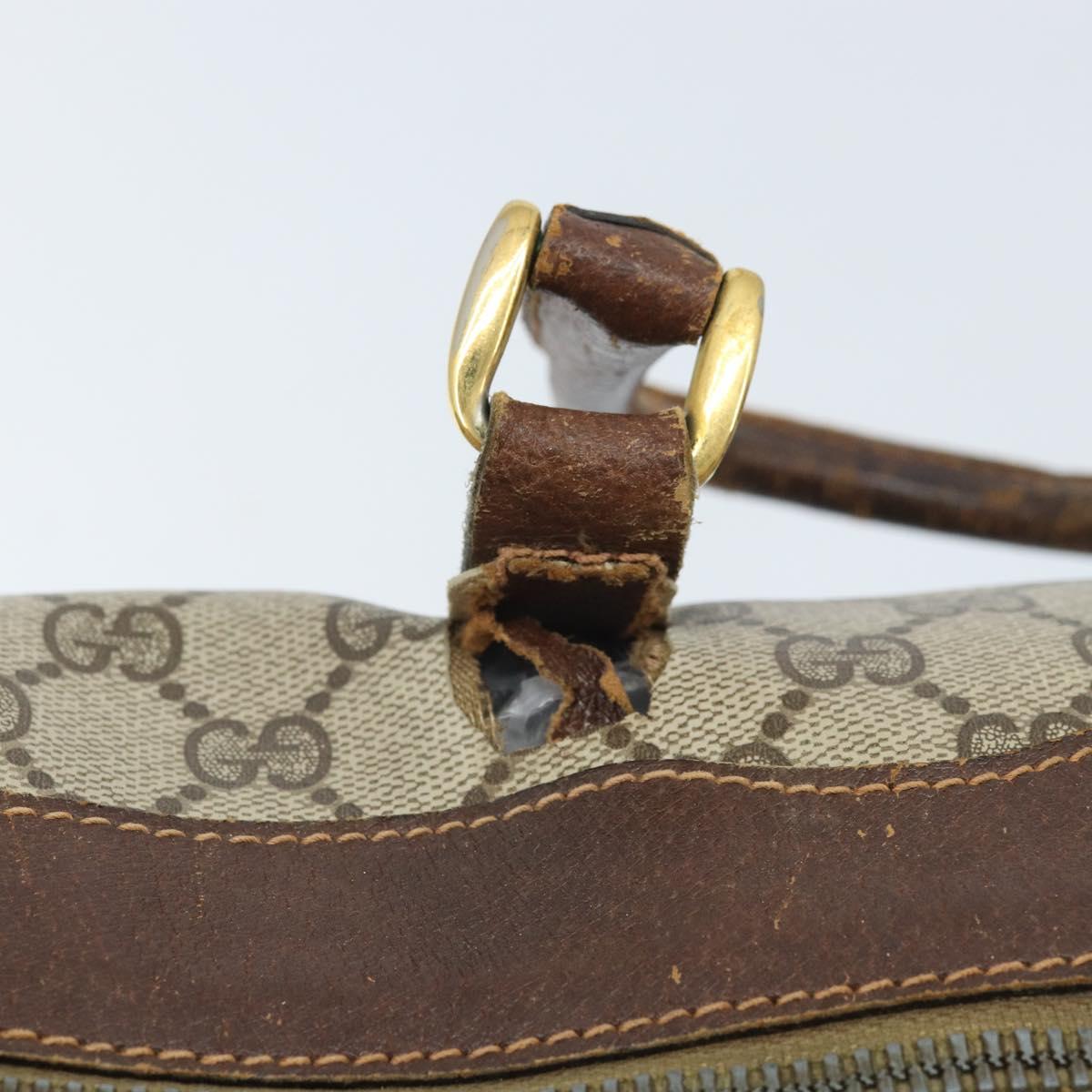 GUCCI GG Supreme Hand Bag PVC Beige Gold Auth ka2314