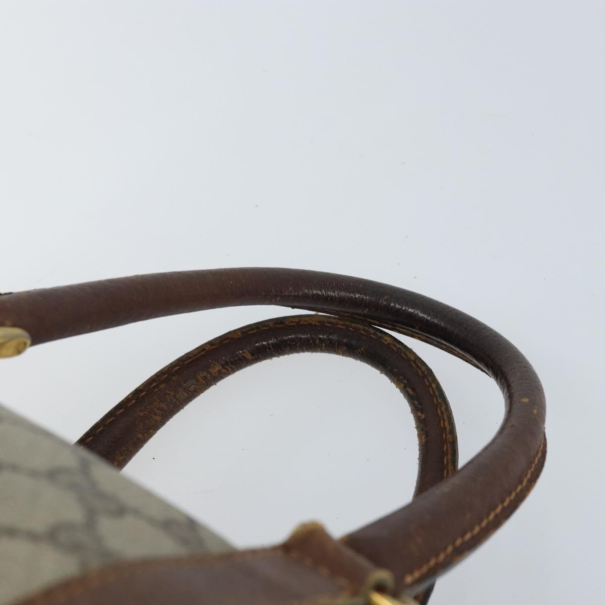 GUCCI GG Supreme Hand Bag PVC Beige Gold Auth ka2314