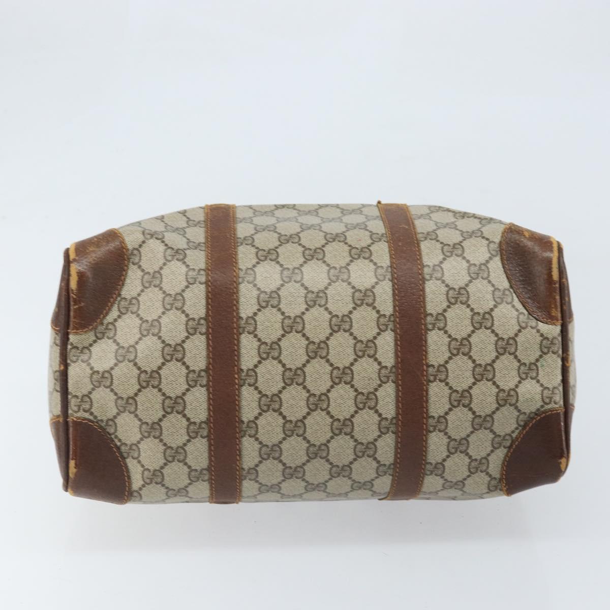 GUCCI GG Supreme Hand Bag PVC Beige Gold Auth ka2314