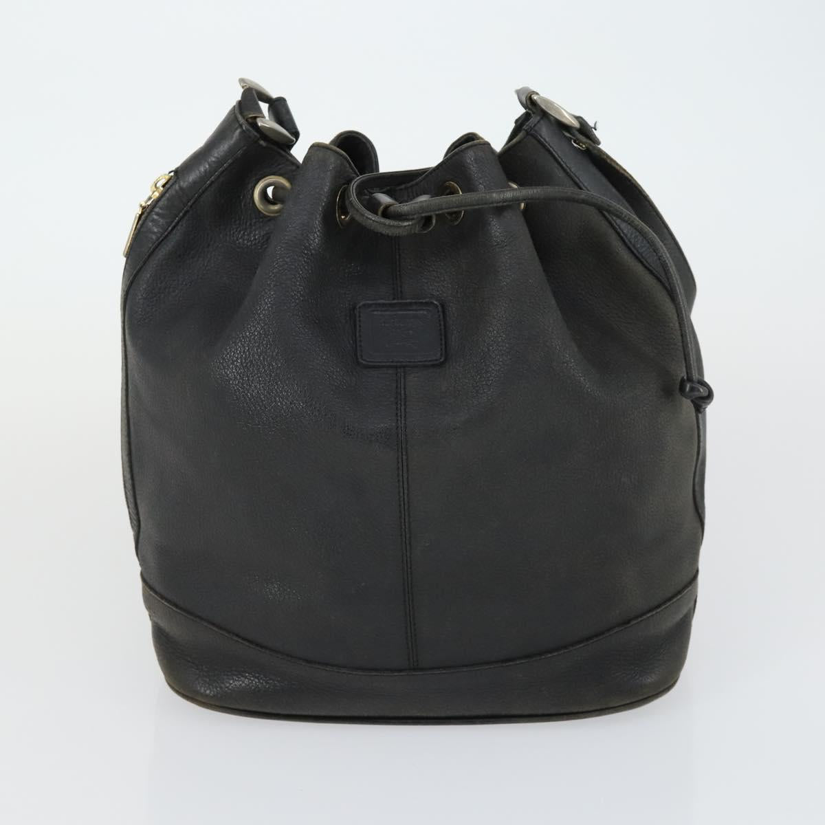 Burberrys BALLY Shoulder Bag Leather 2 Set Black Auth ka2315